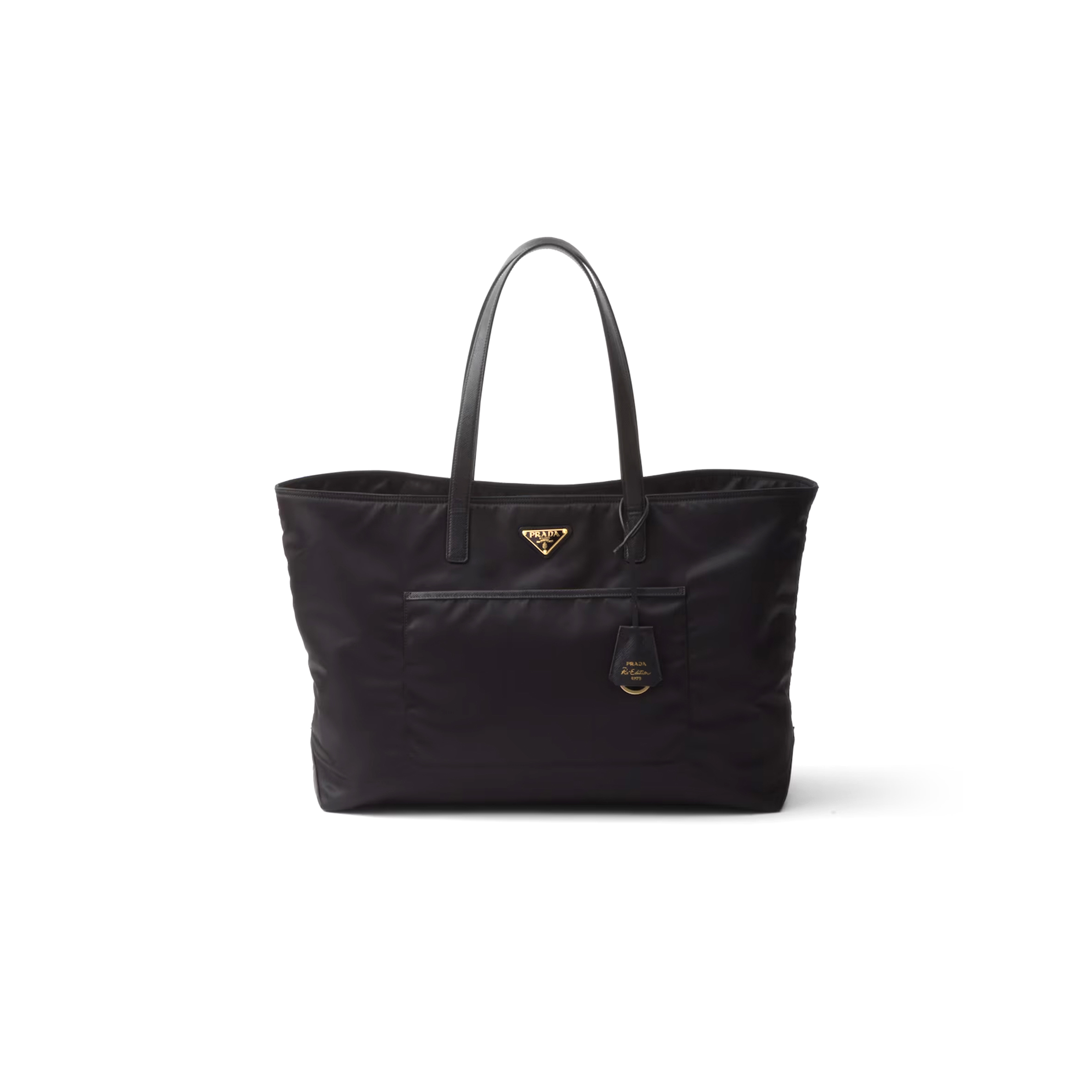Pra*a Pra*a re-edition 1978 large re-nylon and saffiano leather tote bag 1bg527 (43*31*15cm)